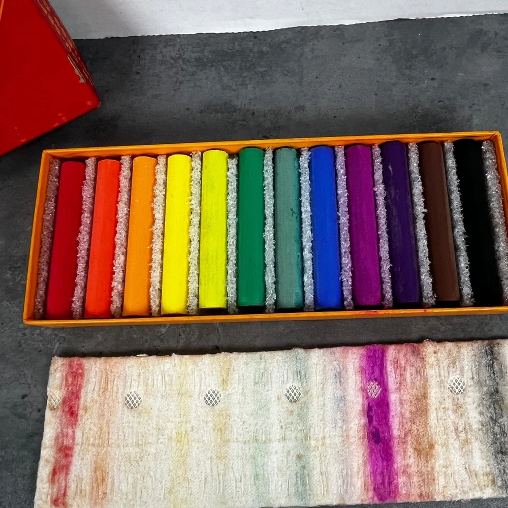 Vintage Binney & Smith An-Du-Septic‎ Dustless Chalk 12 Colors No 6112 USA Made
